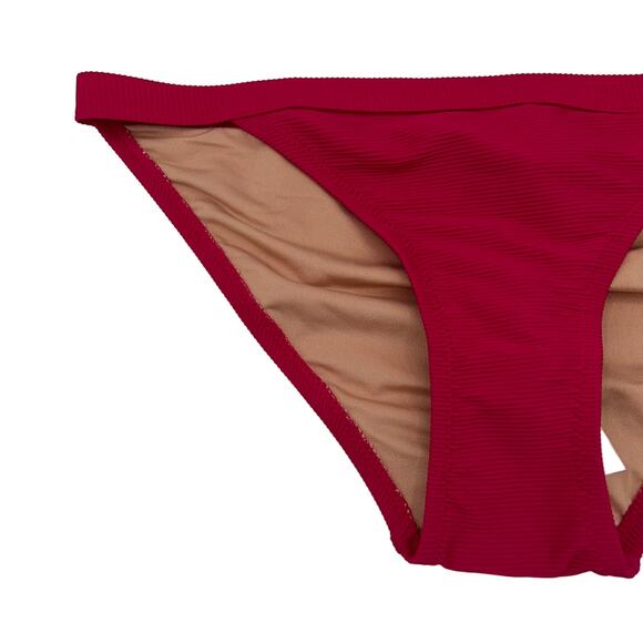 NWT J. Crew Fuchsia Pink Ribbed Hipster Bikini Swim Bathing Suit Bottom Medium - Picture 3 of 8
